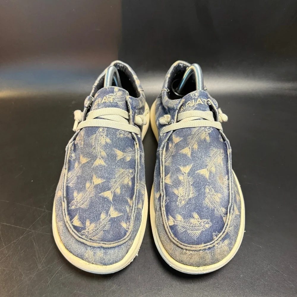 Ariat Hilo 10042500 Blue Fish Print Textile Casual‎ Shoes Mens 9.5D
